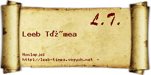 Leeb Tímea névjegykártya